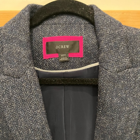 JCrew Long Parke Blazer in navy herringbone English wool - Picture 2 of 7